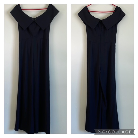 Karen Millen Tailored Off The Shoulder Wide Leg Jumpsuit - Picture 3 of 14